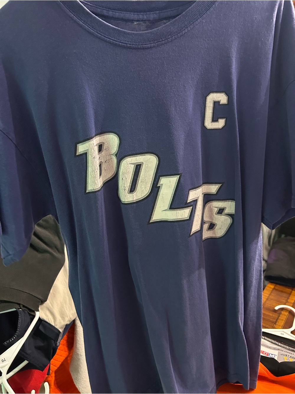 Men's Navy Blue 'Bolts' Graphic Short Sleeve Tee